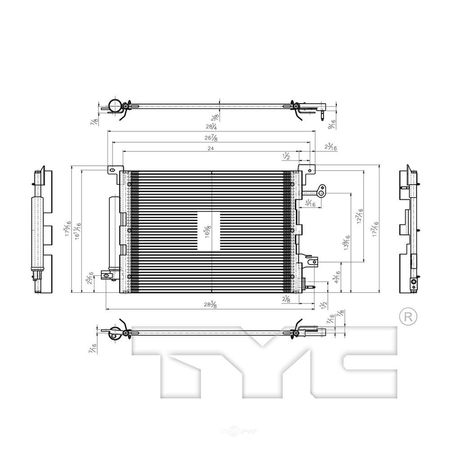 TYC A/C Condenser 2010 Ford Mustang V6 V8, 3791 3791