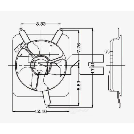 TYC A/C Condenser Fan Assembly, 610040 610040