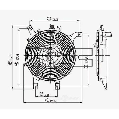 TYC A/C Condenser Fan Assembly, 610860 610860