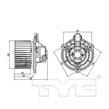 TYC HVAC Blower Motor 2009-2012 Hyundai Elantra 2.0L, 700250 700250