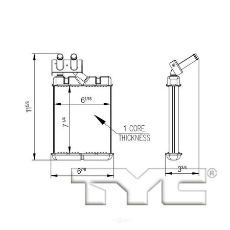 TYC HVAC Heater Core, 96115 96115
