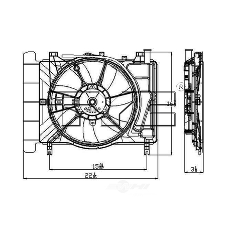 Tyc Dual Radiator and Condenser Fan Assembly, 621620 621620 | Zoro