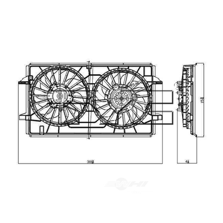 Tyc Dual Radiator and Condenser Fan Assembly, 621790 621790 | Zoro