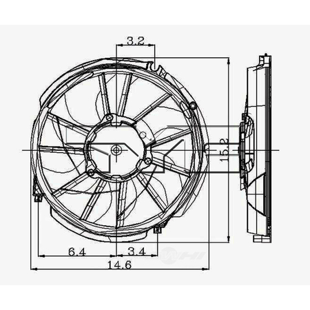 TYC Engine Cooling Fan Assembly, 600310 600310