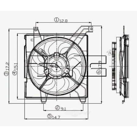 TYC Engine Cooling Fan Assembly, 600580 600580