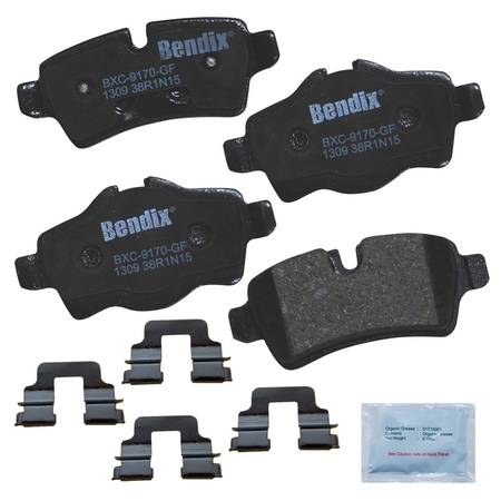 BENDIX Bendix Premium Copper Free Ceramic BPR Disc Brake Pad - Rear, CFC1309 CFC1309