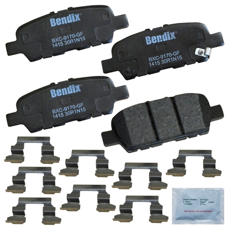 BENDIX Bendix Premium Copper Free Ceramic BPR Disc Brake Pad - Rear, CFC1415 CFC1415