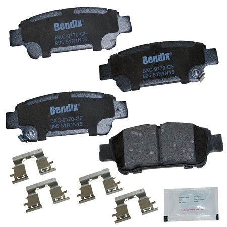 BENDIX Bendix Premium Copper Free Ceramic BPR Disc Brake Pad - Rear, CFC995 CFC995