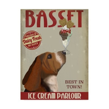 Trademark Fine Art Fab Funky 'Basset Hound Ice Cream' Canvas Art