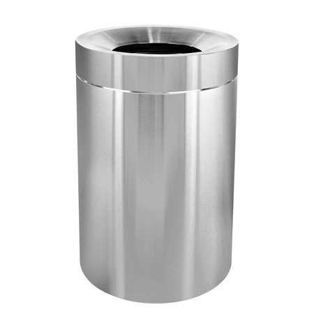 Alpine All-Weather 40-Gallon Outdoor Commercial Trash Can, With Lid, Silver