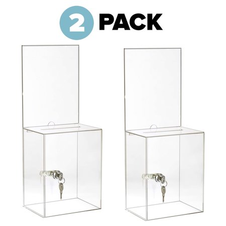 AdirOffice Acrylic Clear Locking Suggestion Box at