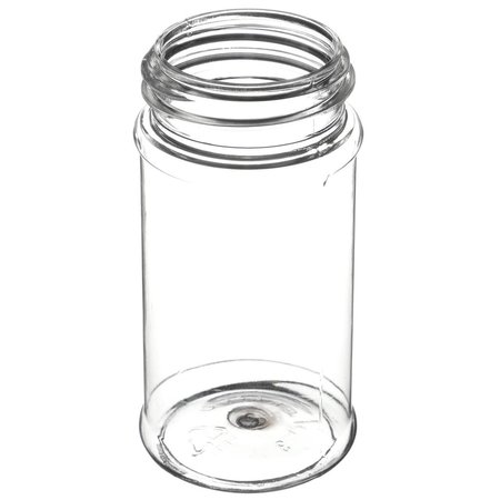 Tricorbraun 3.5 oz Clear PET Plastic Round Spice Jar 43-485 Neck Finish 021973