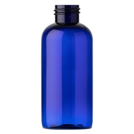 TRICORBRAUN 4 oz Cobalt Blue PET Plastic Boston Round Bottle- 24-410 Neck Finish 022646