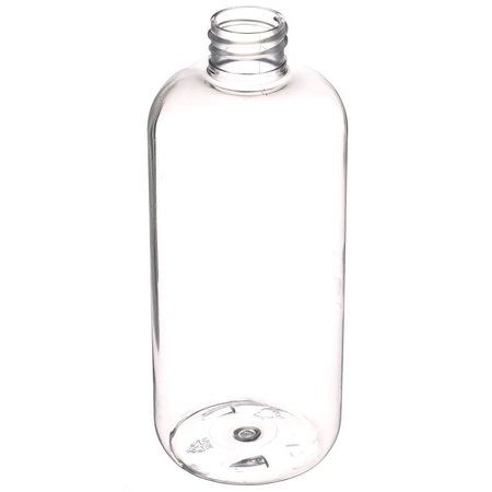 TRICORBRAUN 16 oz Clear PET Plastic Boston Round Bottle- 28-410 Neck Finish 028101