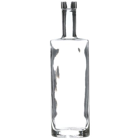 TRICORBRAUN 375 ml Clear Glass St. Louis Oval Liquor Bottle- 18.5 mm Bar Top Neck Finish 600070