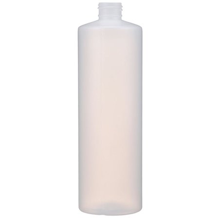 TRICORBRAUN 16 oz Natural HDPE Plastic Cylinder Round Bottle- 24-410 Neck Finish 027515
