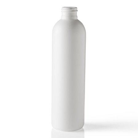 TRICORBRAUN 8 oz White HDPE Plastic Bullet Round Bottle- 24-410 Neck Finish 135775