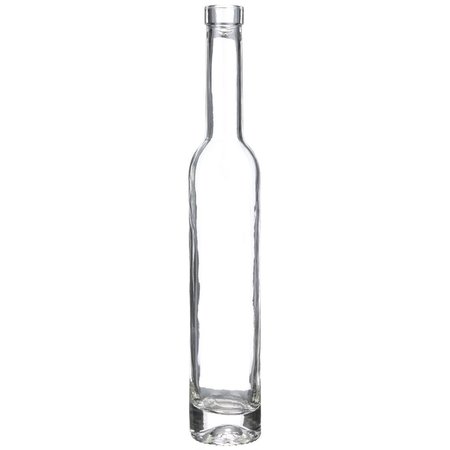 Tricorbraun 375 ml Clear Glass Round Ice Wine Niagra Bottle - 18.5 mm Bar Top Neck Finish 075081