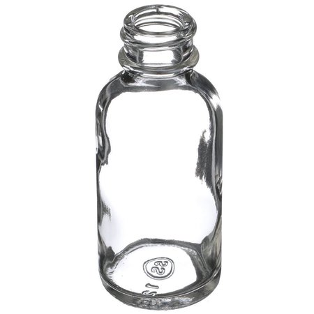 TRICORBRAUN 1 oz Clear Glass Boston Round Bottle- 20-400 Neck Finish 011260