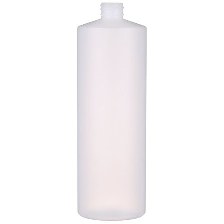 TRICORBRAUN 32 oz Natural HDPE Plastic Cylinder Round Bottle- 28-410 Neck Finish 029704