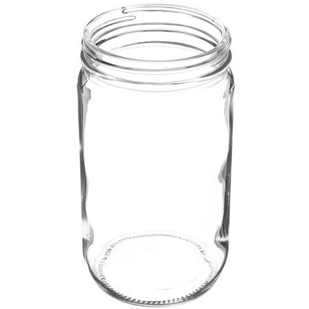 Tricorbraun 32 oz Glass Round Straight Sided Jar 89-400 Neck Finish, Clear 052096