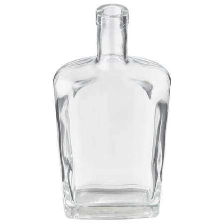 Tricorbraun 750 ml Glass Oblong Tapered New Amsterdam Liquor Bottle 21.5 mm Bar Top Neck Finish, Clear 140951