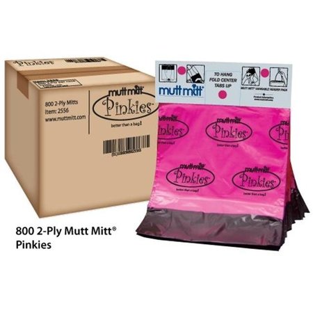 Mutt Mitt Mutt Mitt 2556 9 x 13.25 in. Hood Doggie Waste Bags- 2 Ply Breast  Cancer Awareness Pinkies - 800 per Case 2556