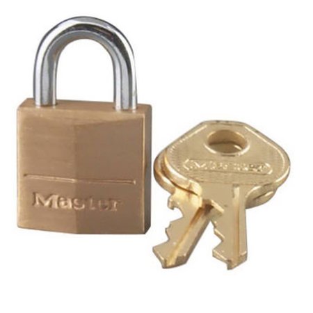 Master Lock - Padlock: Brass, Keyed Alike, 1-1/8″ Wide - 00473975