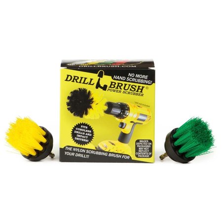 Drillbrush Power Drill Attachment Scrub and Cleaning Brush for Cleaning  Bathroom 2in-Lim-Yellow-Short-QC