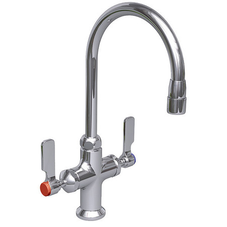 WATERSAVER Manual Single Hole Mount, 1 Hole Laboratory Faucet, Chrome L414-55LE