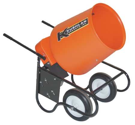 Kushlan Products Wheelbarrow Mixer, 3.5 Cu. Ft., 120V, 3/4HP 350W