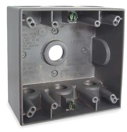 Bell Outdoor Weatherproof Electrical Box, 30.2 cu in, Double Gang, 2 Gang, Aluminum 5340-0