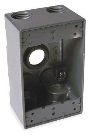 Bell Outdoor Weatherproof Electrical Box, 18.3 cu in, Single Gang, 1 Gang, Aluminum, Rectangular 5331-0