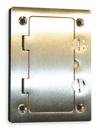 Hubbell Wiring Device-Kellems Electrical Box Cover, 1 Gang, Rectangular, Brass S3826