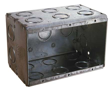 RACO Electrical Box, 67.3 cu in, Masonry Box, 3 Gangs, Galvanized Steel 697