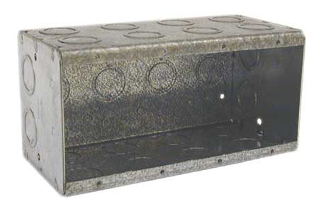 RACO Electrical Box, 89.8 cu in, Masonry Box, 4 Gangs, Galvanized steel 698