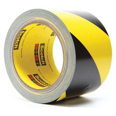 3M Marking Tape, Roll, 3In W, Black/Ylw, PK12 5702