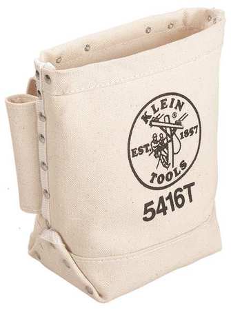 Klein Tools Tool Bag, Bull-Pin and Bolt Bag, Tunnel Loop, Canvas, 5 x 10 x 9-Inch 5416T