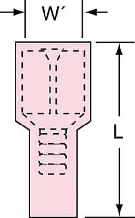 3M Female Disconnect, Red, 22-18AWG, PK25, Connection Type: Crimp FDI18-250Q