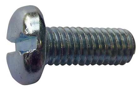 Zoro Select #4-40 x 1/4 in Slotted Pan Machine Screw, Zinc Plated Steel, 100 PK U24520.011.0025