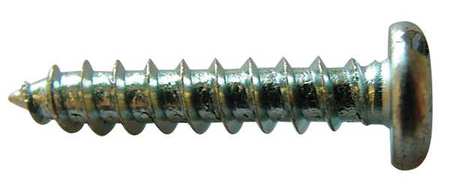 Zoro Select Sheet Metal Screw, #8 x 1-1/2 in, Zinc Plated Steel Pan Head Slotted Drive, 100 PK 2DV86