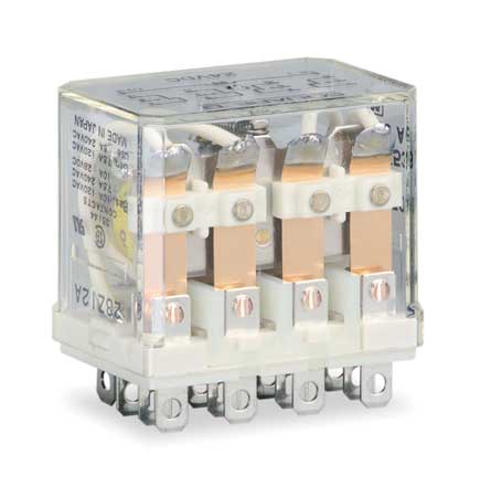 SCHNEIDER ELECTRIC General Purpose Relay, 24V DC Coil Volts, Square, 14 Pin, 4PDT 8501RSD44V53