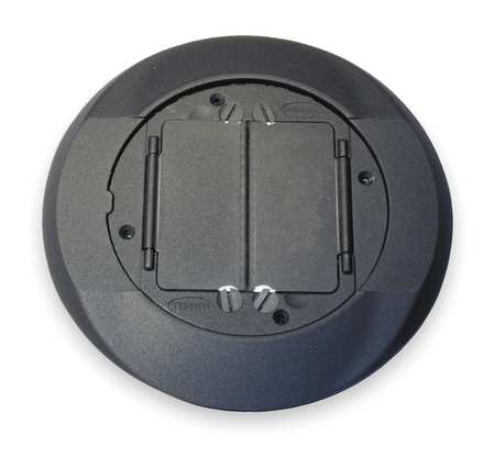 HUBBELL WIRING DEVICE-KELLEMS Electrical Box Cover, 2 Gangs, Round, Aluminum S1CFCBL