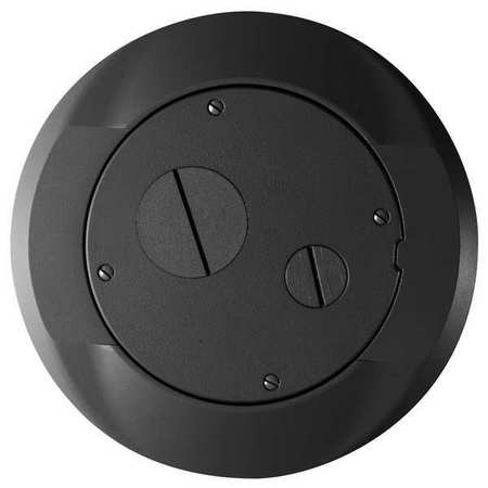 HUBBELL WIRING DEVICE-KELLEMS Floor Sub-Plate, 1 Gang, Round, Aluminum, Furniture Feed S1SPFFBL