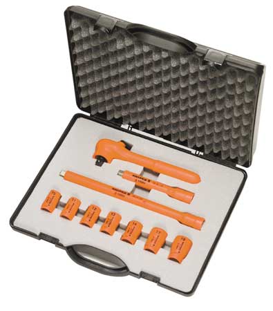 KNIPEX Insulated Socket Wrench Set, 10 pc. 98 99 11 S4