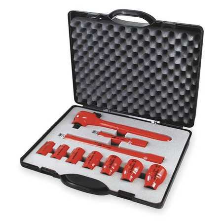 KNIPEX Insulated Socket Wrench Set, 10 pc. 98 99 11 S6