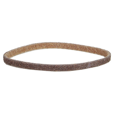 NORTON ABRASIVES Sanding Belt, 1/2 in W, 18 in L, Non-Woven, Aluminum Oxide, 80 Grit, Medium, Rapid Prep, Brown 66261055309