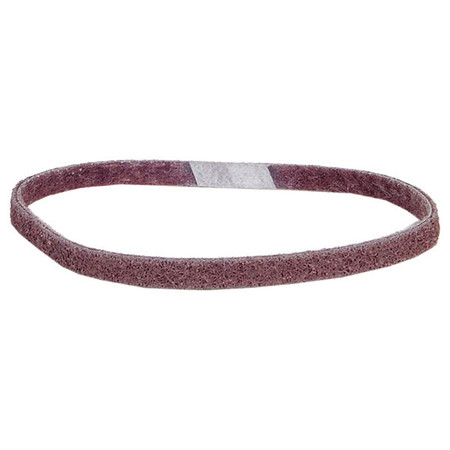 Norton Abrasives Sanding Belt, 1/2 in W, 18 in L, Non-Woven, Aluminum Oxide, 120 Grit, Fine, Rapid Prep, Maroon 66261055310