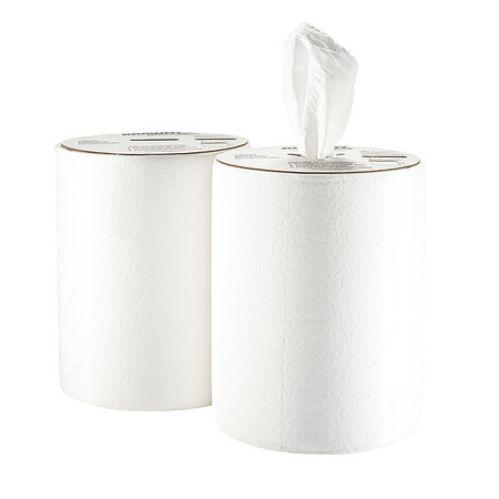 Georgia-Pacific Dry Wipe Roll, White, Dispensing Poly Bag, Double Recreped (DRC), 300 Wipes, 13 in x 10 in, 2 PK 20045