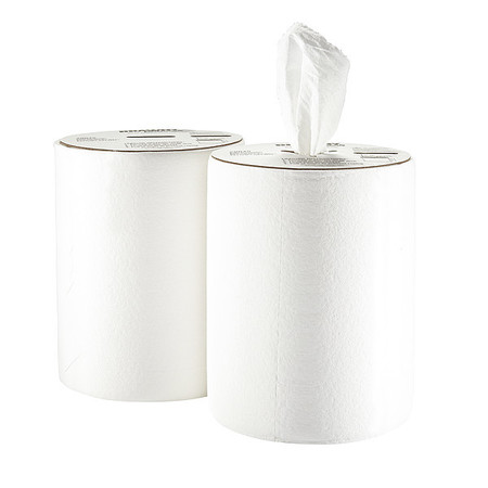 GEORGIA-PACIFIC Dry Wipe Roll, White, Dispensing Poly Bag, Double Recreped (DRC), 300 Wipes, 13 in x 10 in, 2 PK 20045